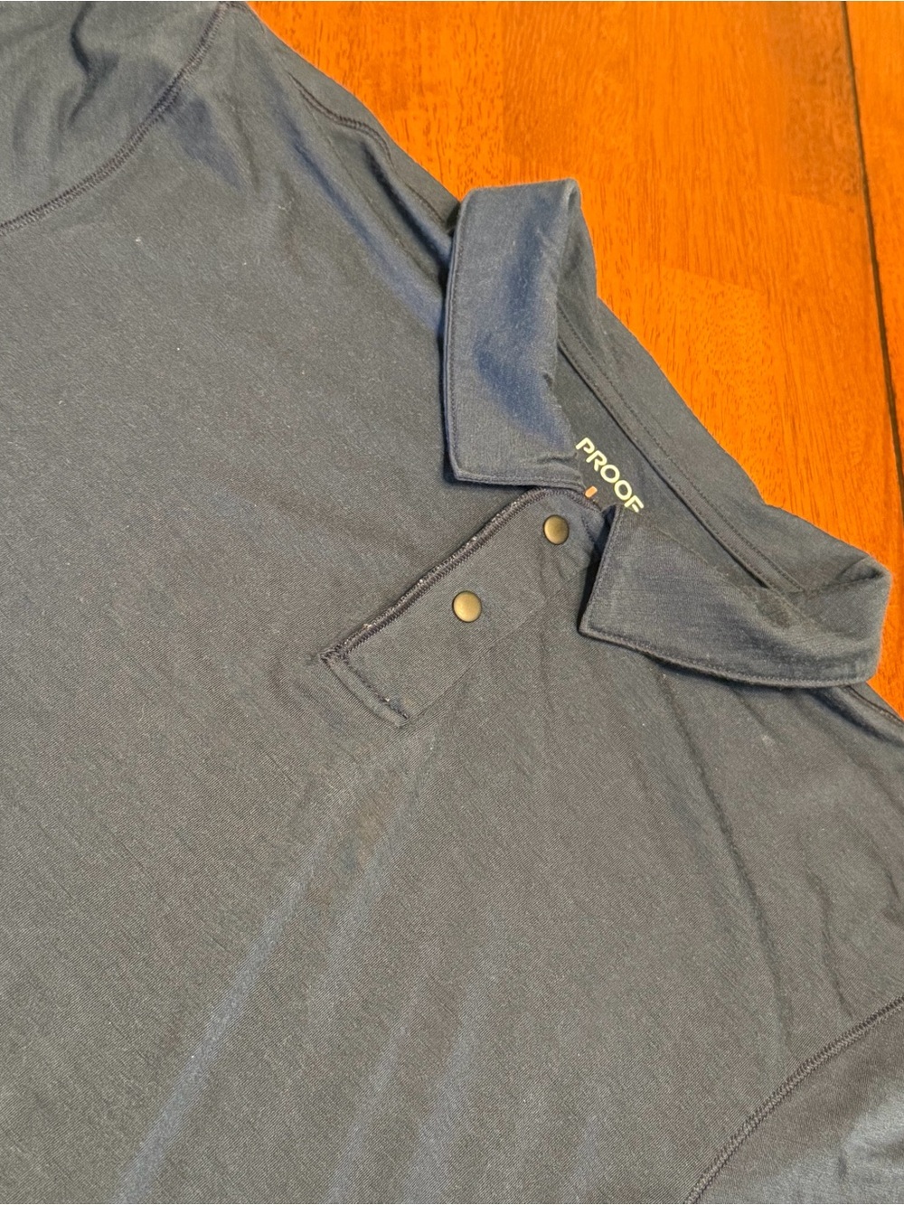 Proof 72 Hour Polo Shirt Mens Medium Navy Blue Merino Wool Blend Huckberry
